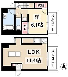 WHITEBLOSSOM 1LDKの間取図画像