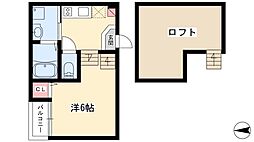 ソアレ大曽根 1Kの間取図画像
