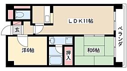 アークヒル 2LDKの間取図画像