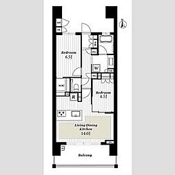 プレミストセンターレジデンス 2LDKの間取図画像