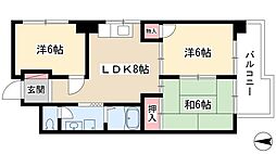 平安ビル 3LDKの間取図画像