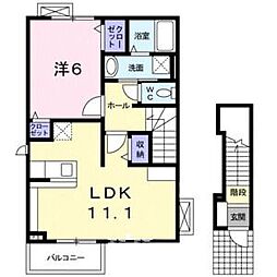 プチベール・エイト 1LDKの間取図画像