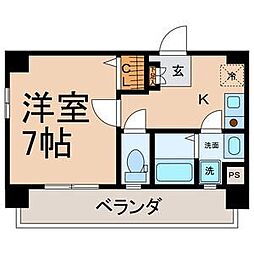 アマデウス那古野 1Kの間取図画像