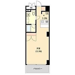 スクエア名駅南 1Kの間取図画像