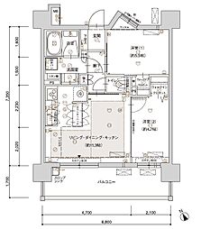 ブライム名古屋 2LDKの間取図画像