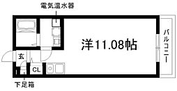カーサC ワンルームの間取図画像