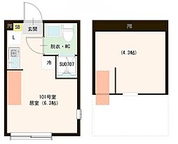 MIKI ワンルームの間取図画像