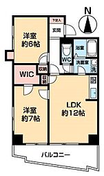 ISM八王子B棟 2LDKの間取図画像