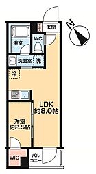 ハーモニーレジデンス中野若宮 1LDKの間取図画像