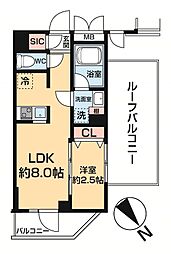 ハーモニーレジデンス中野若宮 1LDKの間取図画像