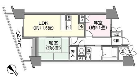 2LDK 間取り
