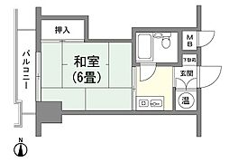 ダイアパレス白子 1Kの間取図画像