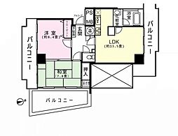 ダイアパレス内房勝山イーストタワー 2LDKの間取図画像
