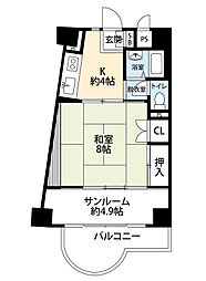 ブルースカイ鴨川 1SKの間取図画像