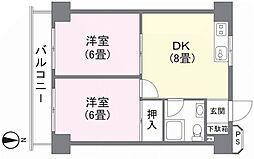 センチュリー御宿シーサイド 2DKの間取図画像