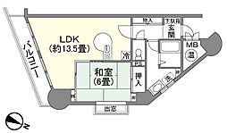 ビューパレー御宿 1LDKの間取図画像