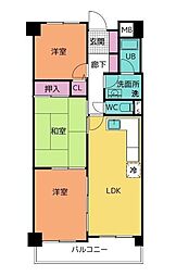 アーバンパーク行徳 7階3DKの間取り