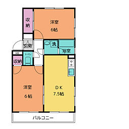 サンシティ・ヒコタC-3 2DKの間取図画像