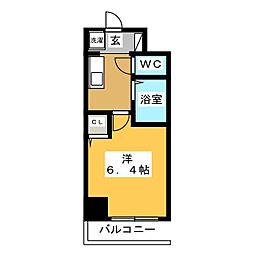 ドゥーエ浦安2 1Kの間取図画像