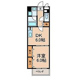 エクスクルーシヴダイゴ 1DKの間取図画像