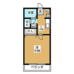 ミナール 1Kの間取図画像