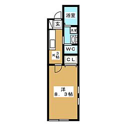 ドマーニ 1Kの間取図画像