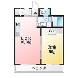 マンショングレート慶 1LDKの間取図画像