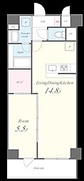 ペンテプラノ 1LDKの間取図画像