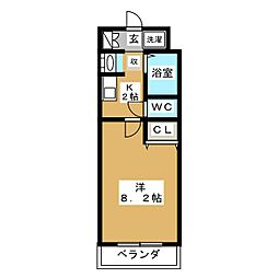 ルミエール 1Kの間取図画像
