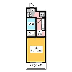 秋本ビルディング ワンルームの間取図画像