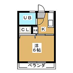 エスタシオ 1Kの間取図画像