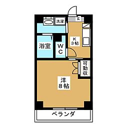 ステーションタワー浦安 1Kの間取図画像