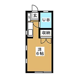 コーポグリーンヒル ワンルームの間取図画像