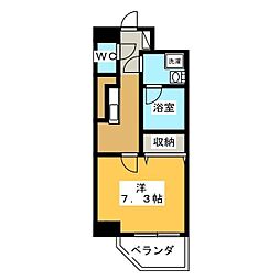 LaSante柏 1Kの間取図画像