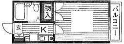 ジュネス伊藤 ワンルームの間取図画像