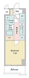 LaSante柏 1Kの間取図画像