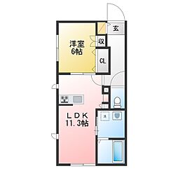 HEBEL Dolce 1LDKの間取図画像