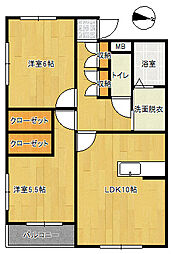 AKIコーポ2 2LDKの間取図画像