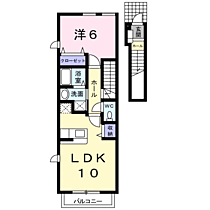 クレドール津山Ｂ 205 ｜ 岡山県津山市下高倉西（賃貸アパート1LDK・2階・42.37㎡） その2