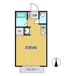 モンシャトーK ワンルームの間取図画像
