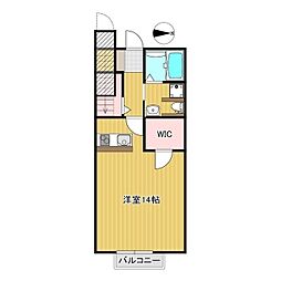 ルバンヴェール川崎C 1階1Kの間取り