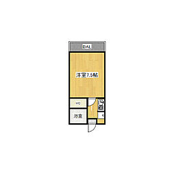 メゾン衆楽園 1Kの間取図画像