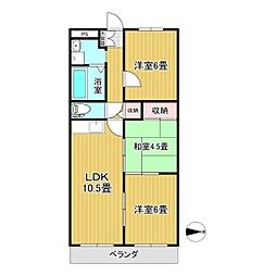 カーサ北園 3LDKの間取図画像