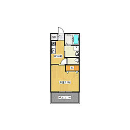 ポーラスター1 1Kの間取図画像