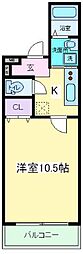 フジパレス山之内7号館 1Kの間取図画像