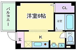 トラストアビコ 1Kの間取図画像