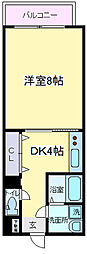 ロネスタ長居西 1DKの間取図画像