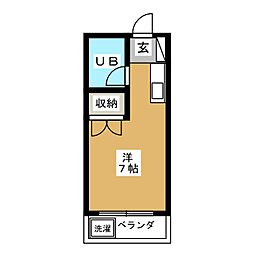 メゾン市川B ワンルームの間取図画像