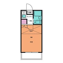 サンパレス市川 1Kの間取図画像