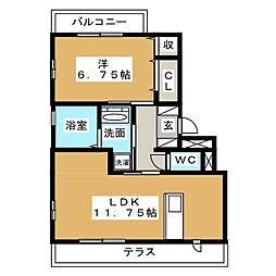ロイヤルティアラ6 1LDKの間取図画像